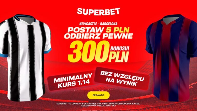 Odbierz pewne 300 PLN na mecz Newcastle – Barcelona [PROMOCJA]